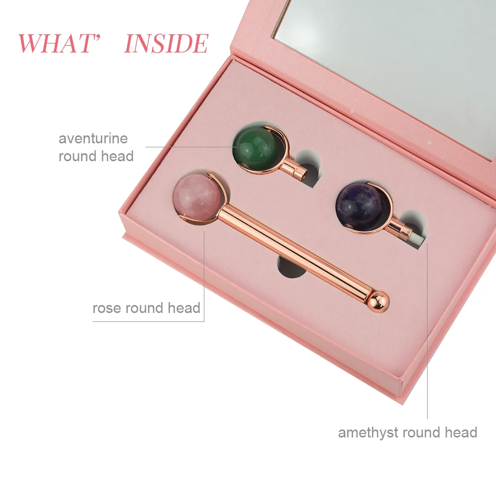 2020 Beauty DIY Detachable Rose Quartz jade roller for face
