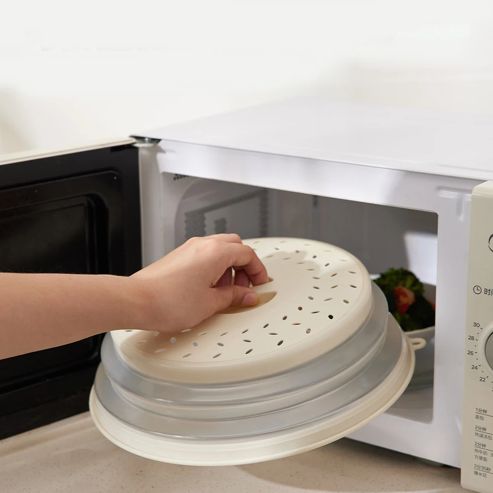 8.5in/10.7in/12.2in Food Grade Collapsible Microwave oven Plate Cover Microwave Cover For Food & Mat