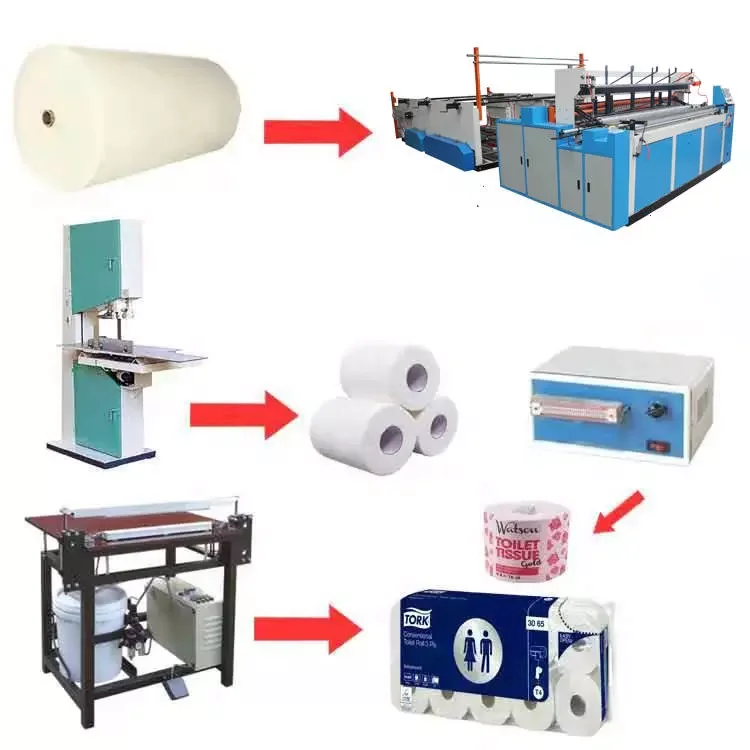 Semi-automatic Toilet Paper Roll Production Line kitchen towel machine paper processing machinery