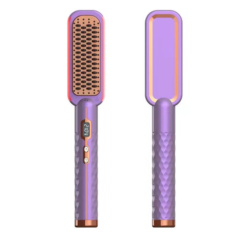 LCD Digital Touch Screen Electric Ionic Generator Designed Straighten comb Professional Home Salon Hair Straightener Brush