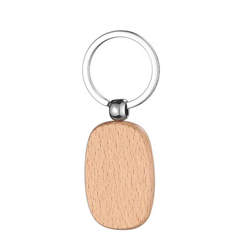 Door Opener Keychain Wooden DIY Logo Marking For  Laser Engraving