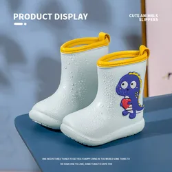 Новый продукт модная обувь для мальчиков и девочек из материала Eva с милым динозавром Нескользящие Водонепроницаемые Детские уличные