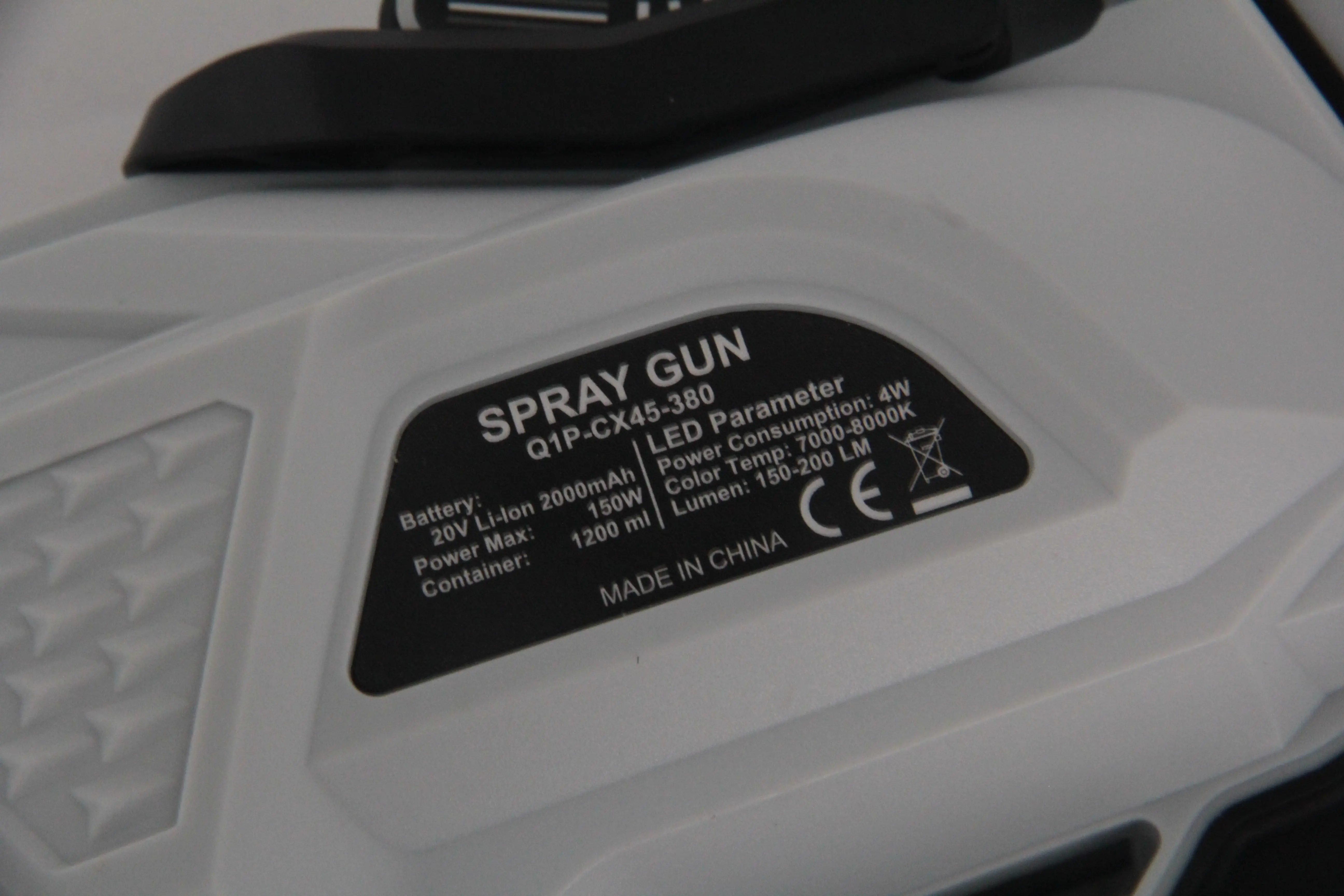 CX-45 20v Lithium Battery Led Light Cordless Hvlp Paint Sprayer Diy Grade Electric Spray Gun With 1200ml Pot