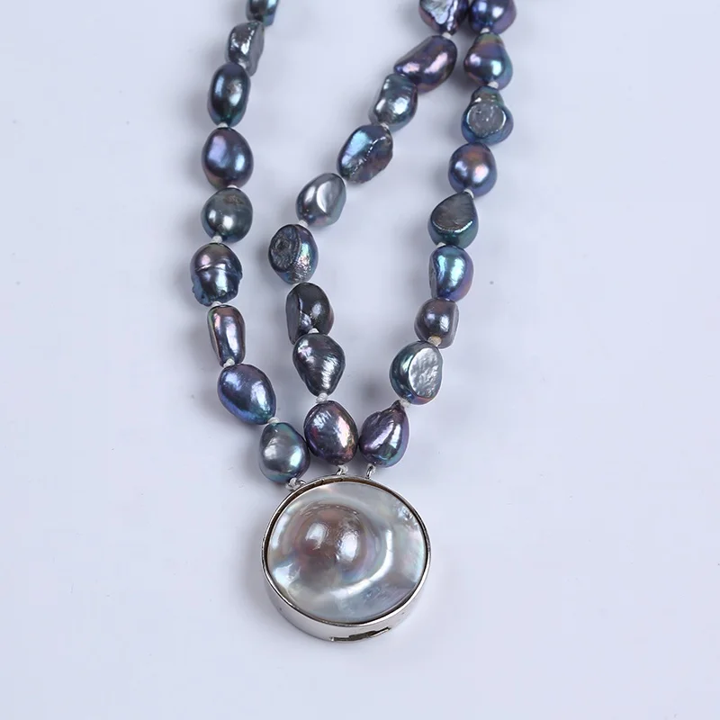 Handmade 8-9mm Natural Freshwater Baroque Pearl High Quality Necklace
