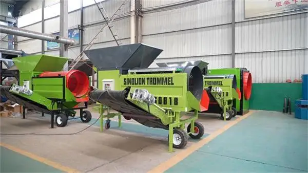 Topsoil screener rotary mobile compost trommel sifting topsoil screening plant screen drum plant