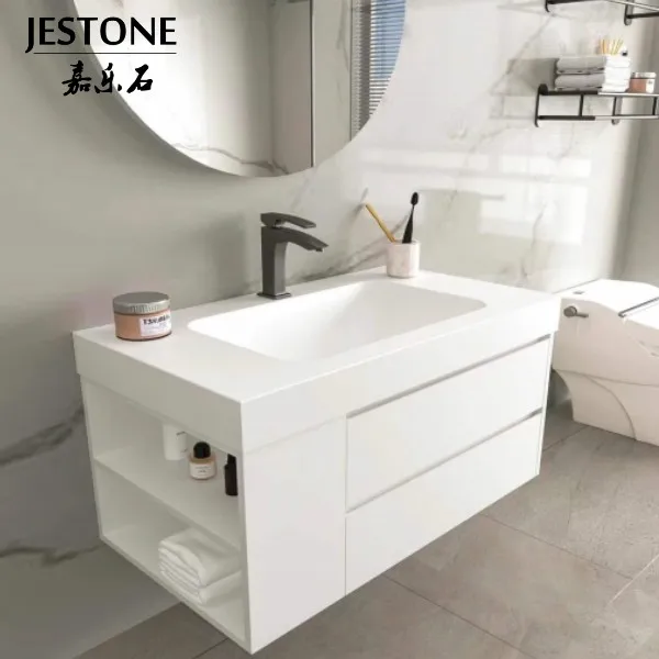 Modern Custom Made Bathroom Corians Solid Surface Kitchen Integrated Vanity Sinks