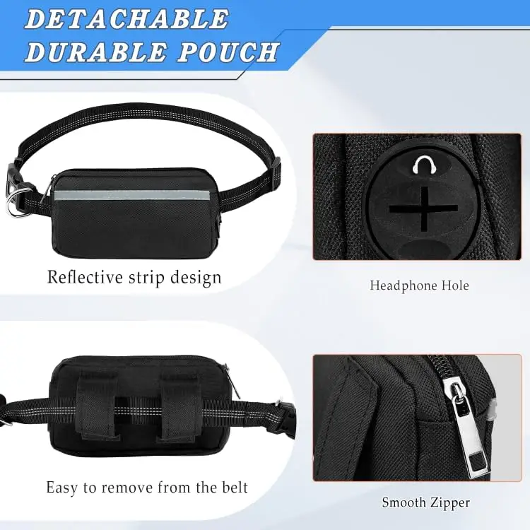 High Quality Plastic Waterproof Hands Free Dog Belt Rope Leash With Clamps For Outdoor Walking Running