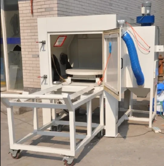 Dry Suction Type Manual Sand Blasting Machine Cabinet With Turntable Cart optional
