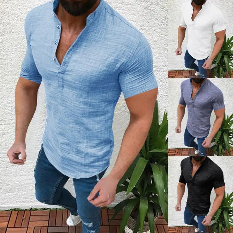 
Chinese style wholesale flax is sexy and slim t-shirts for men 
