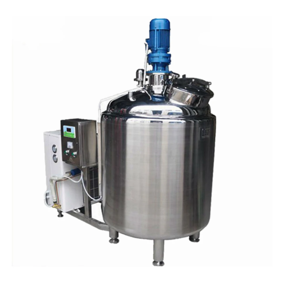 Factory price 1000 liter mango juice stainless steel cooling storage tank with agitator