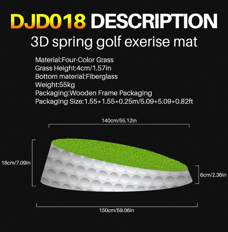 PGM driving range golf hitting mat indoor outdoor swing training 3d anti-slip practice golf hitting mat