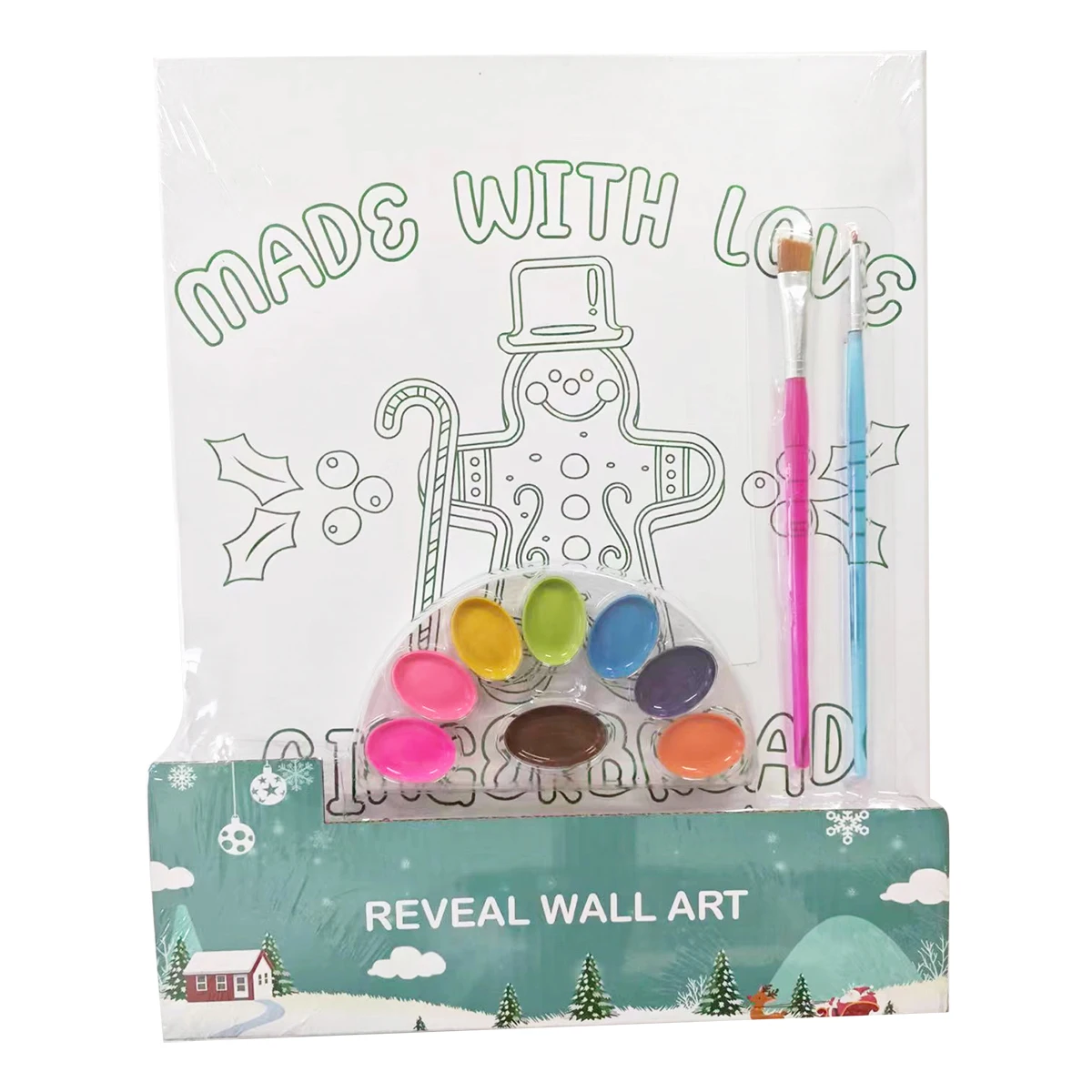 Unisex Kids Coloring and Doodle Fun Paint Your Own Xmas Canvas Panel for Drawing and Painting Reveal Wall Art