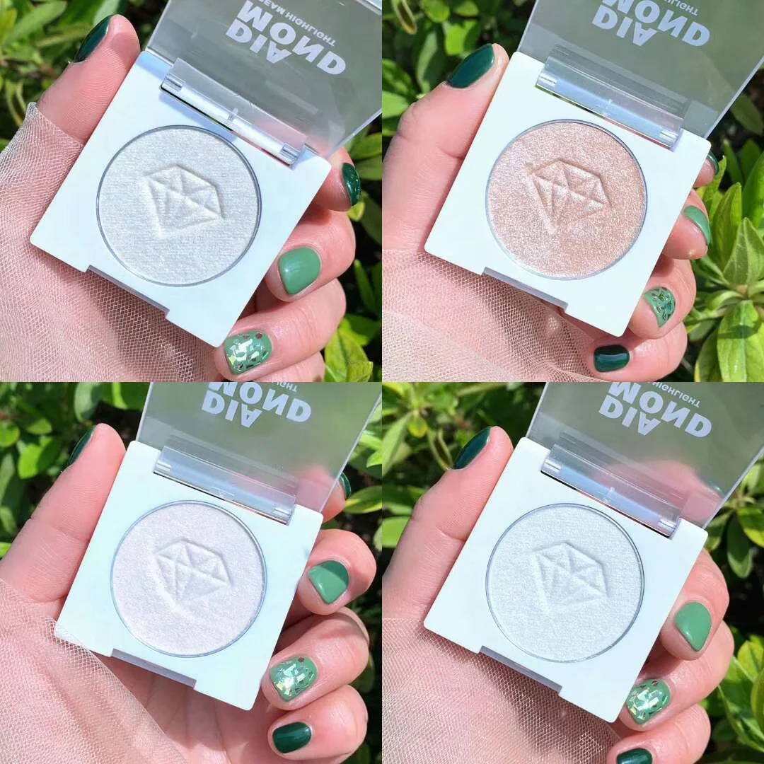 Private Label Shimmer Diamond Glitter Pressed Powder Makeup Highlighter Powder
