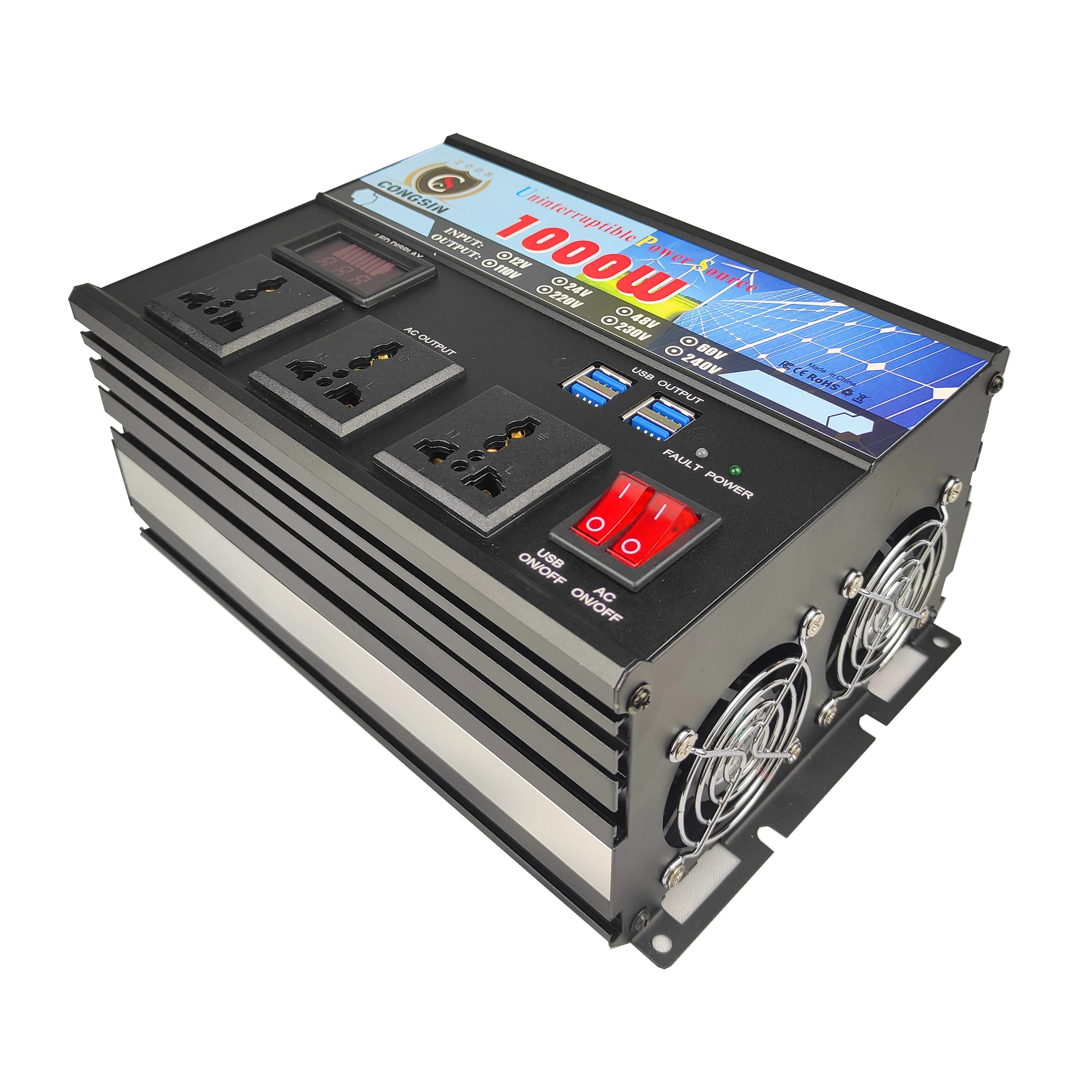 Hot Sale 1000W DC 12v To AC 220v  Modified Sine Wave Inverter With UPS Function and Battery Charger