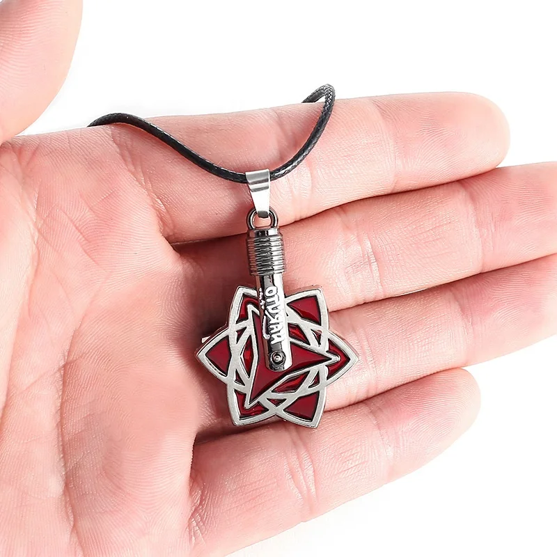 Men  Akatsuki Necklace Pendant Uchiha Itachi Sasuke Kakashi Ten Taisha Shariken Shuriken