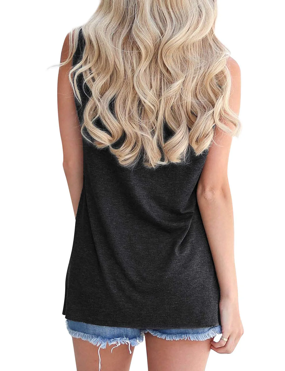 Hot sales ladies fashion BE KIND letter print round neck tank top women loose sexy summer vest