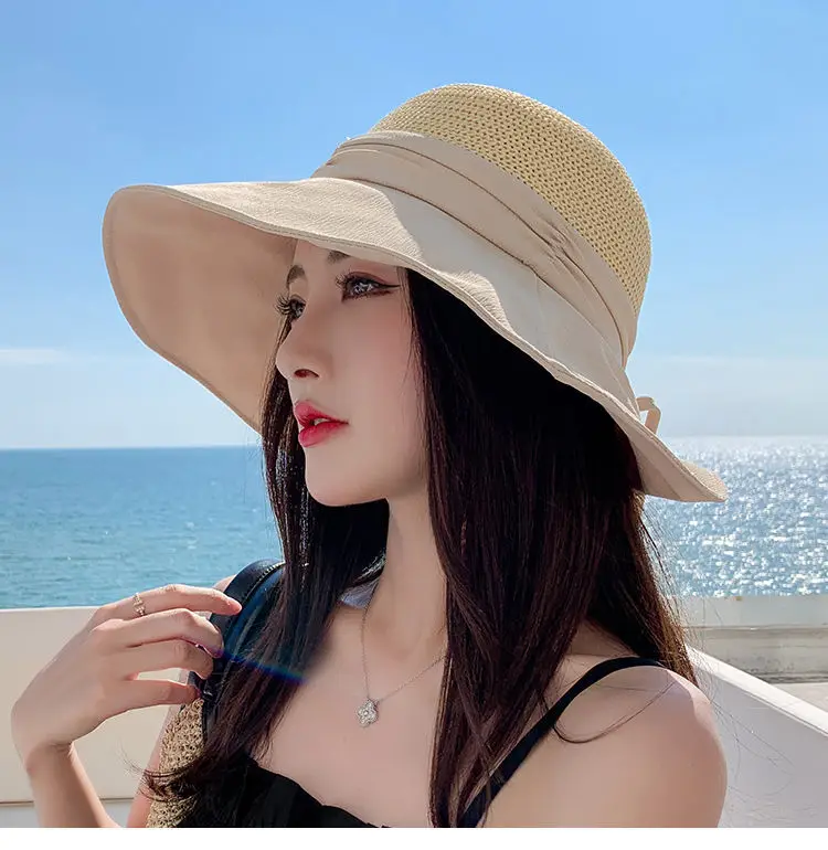 Hot sale Fashion Summer Straw Hat Lady Women Body Wide Brim Sun Cheap Beach Hat Straw Hat Customized Logo Wholesale price