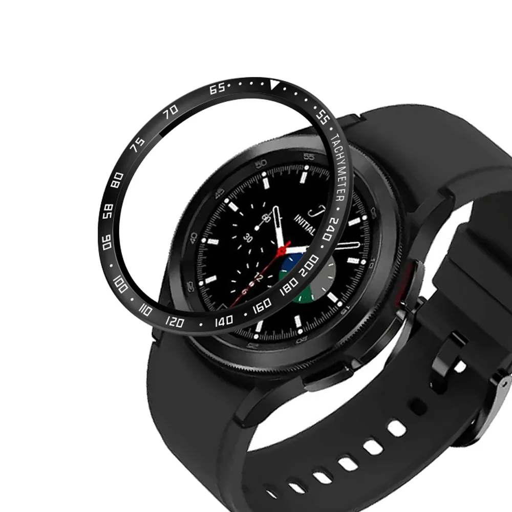 Stainless Steel Anti-scratch Ring Frame Dial Scale Case For Samsung Galaxy Watch 4 Classic 42mm 46mm Adhesive Bezel