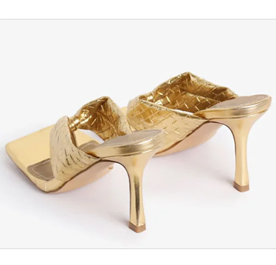 SPL0032 Plus size women shoes black white silver gold sexy thin heel shoes