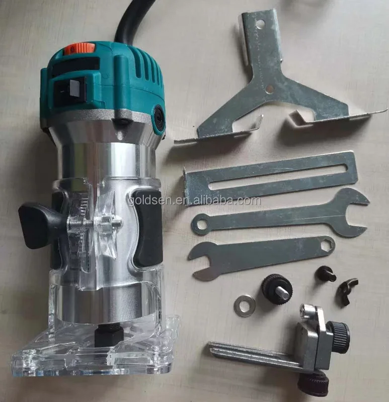 TOLHIT 6mm 6.35mm 650w Aluminum Body Mini Edge Laminate Trimming Router Machine Electric Power Hand Portable Wood Trimmer