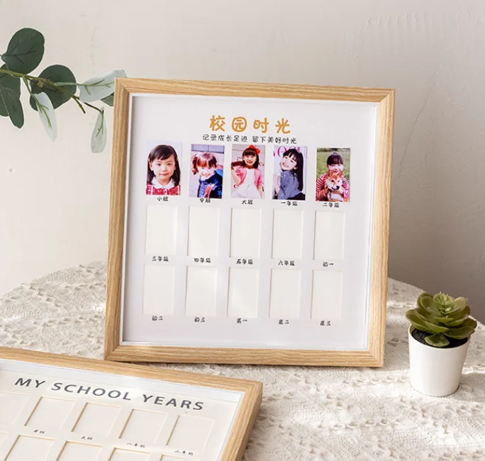 Wood photo frame baby child Souvenir gifts for family tabletop picture frame kids growing memory gifts
