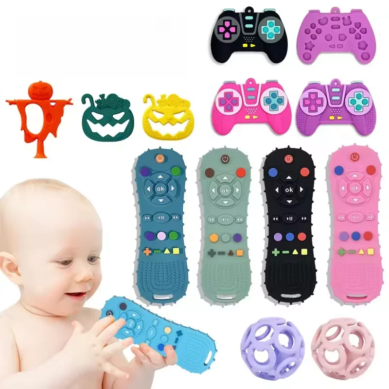 Kid BPA Free TV Remote Control Design Silicone Baby Teether Chewable Teether Baby Teether Toys Remote Control