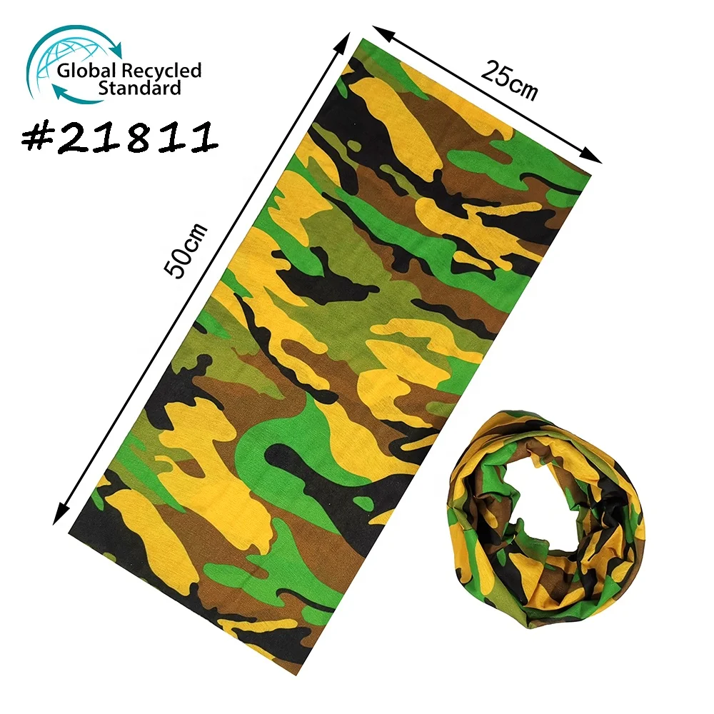UV RPET bandana Scarf Headwear Neck Gait Novelty Cowboy Outdoor activities Yoga Halloween Cosplay Camouflage Seamless Bandana