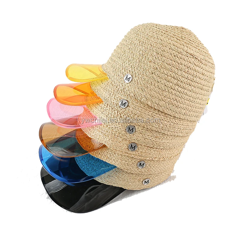 Equestrian Kentucky Derby Casual Look Straw Visor Summer Beach hat