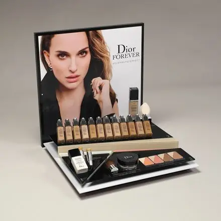 Luxury Style Countertop Retail Shop Customized Acrylic Cosmetic Makeup Display Stand