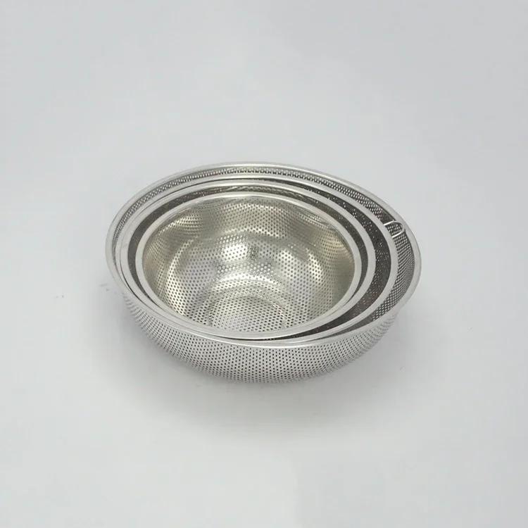 Stainless Steel Drain Basket Kitchenware Round Vegetable Water Colander Fruit Washing Basin Sieve Collapsible