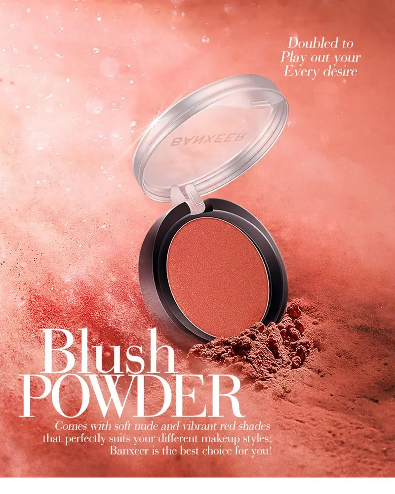 BANXEER Makeup Blush Palette 6 Colors Face Blush Peach Glow Cheek Blusher Makeup Cosmetics Long Lasting Blusher Shadow