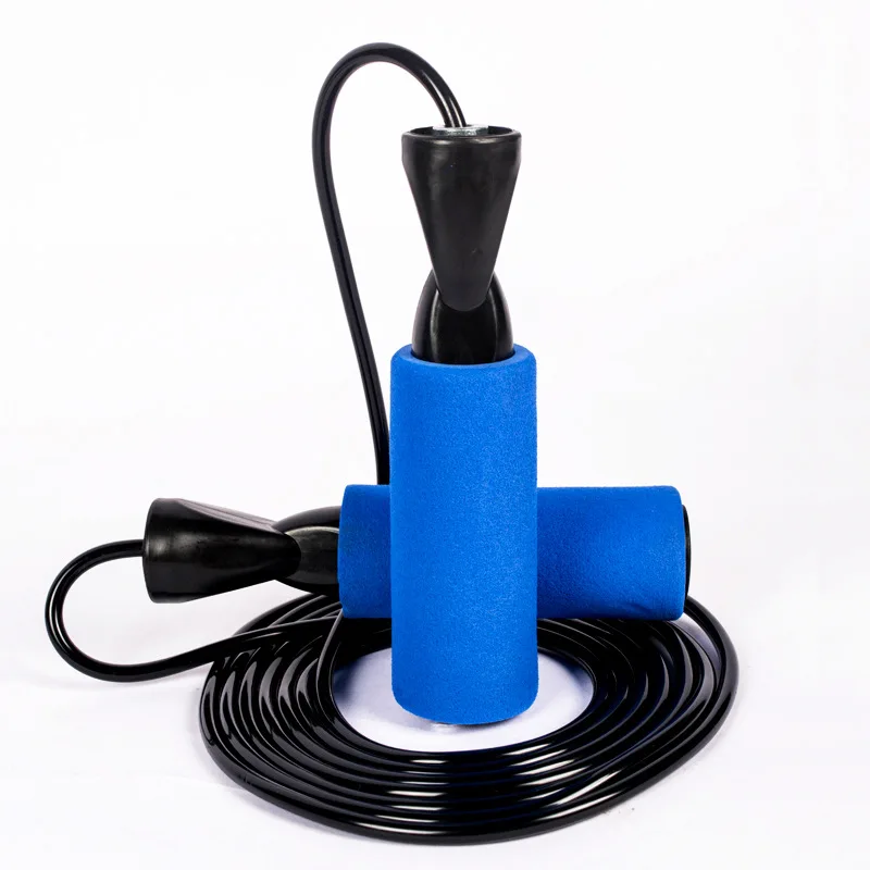 classic body shaped gym equipment durable comfortable multi-color sponge foam bearing skip jump rope with thicken solid PVC wire