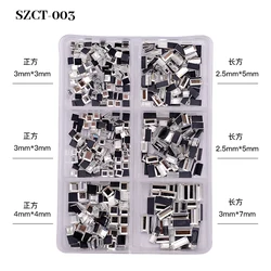 SZCT-029 1 Box 6 Cells Crystals Nail Art Rhinestone Rose Gold Silver Mixed Sizes DIY Nail Art 3d Decoration for Crafts Accessory