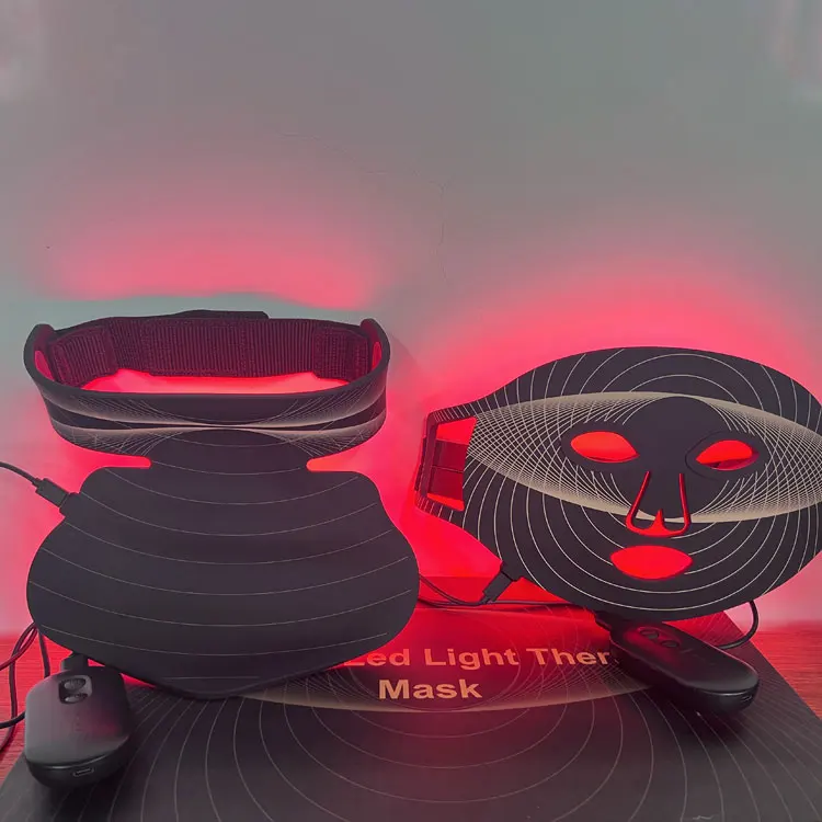 4 Colors LED Red Light Therapy Mask for Face Home SPA Bendable Silicone LED Light Therapy Face Mask Skin Re-generation Neck Mask