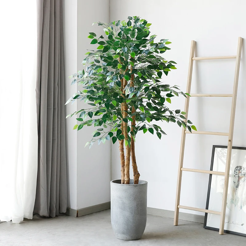 
1.5m ficus faux tree with round bonsai cerment eco friendly plastic made suit living room 
