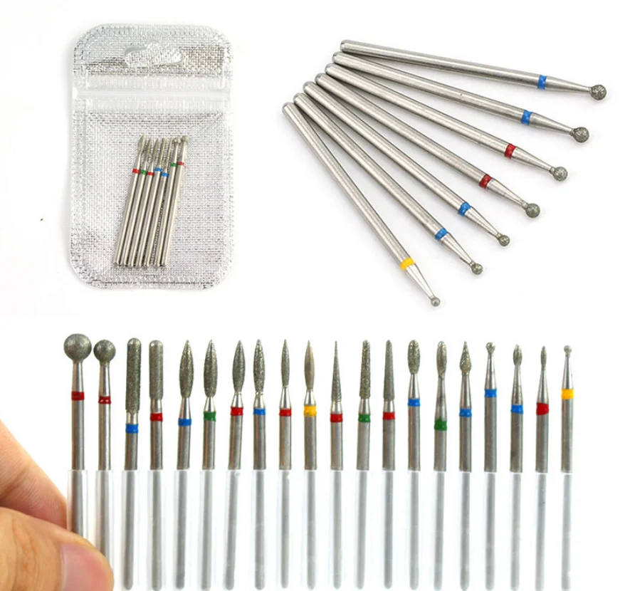 Jinyi Diamond 7PCS/Set Tungsten Steel Silicon Ceramic Stone Milling Nail Art Silver Grinding Carving Polishing Head Drill Bits