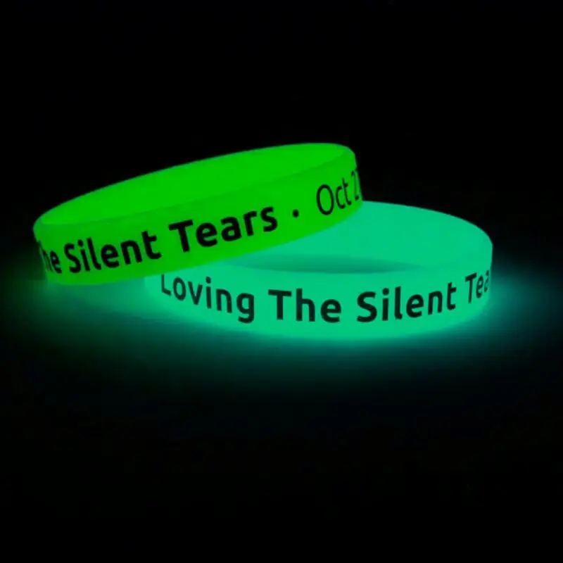 Glow Customized Hand Band Silicone Wristband Silicone Bracelets Glowing In The Dark Wrist Band