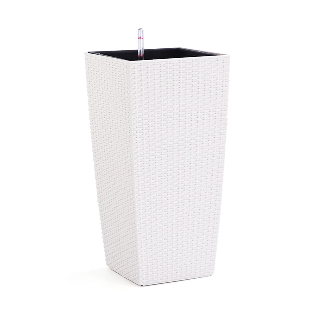 Home Decor Cheap Large Self-watering Rattan Planter Pot Plastic Flower for Livingroom Balcony Indoor