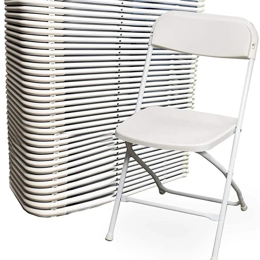 Wholesale 10-pack Cheap Modern Portable Colorful Garden Outdoor foldable Metal white Plastic Folding Chairs for events wedding
