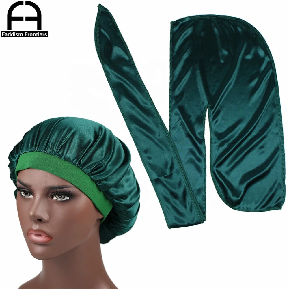 
Men Silk Durag Match Silk Bonnet for Women Same Color Silky Durag Bandanas for Men Long Tail Durags Wave Cap Sleep Cap 