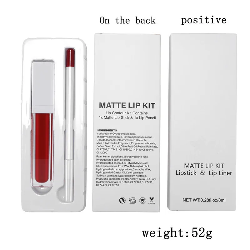 ALOECOME Wholesale High Quality Lip liner Set Lipstick Liquid matte Lipstick No Logo