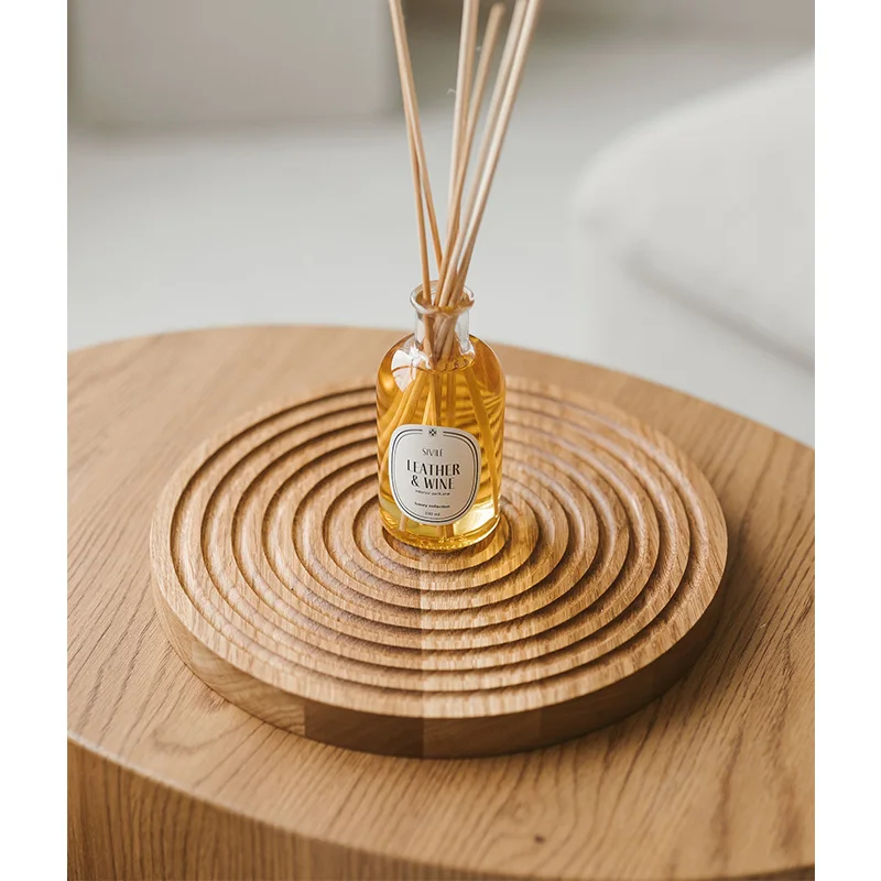 round Rustic Wood Tray by China Custom-Size Desktop Storage and Food Serving Tray for Home Use