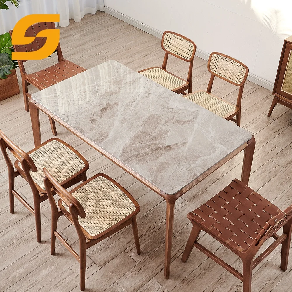 SUNLINK Chinese Table And Chairs Factory Solid Wood Dinning Table Modern Restaurant Tables