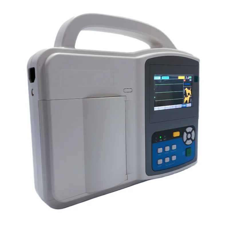 Veterinary touch screen medical equipment 3 channel 5 leads ECG machine with automatic interpretation UN8003V