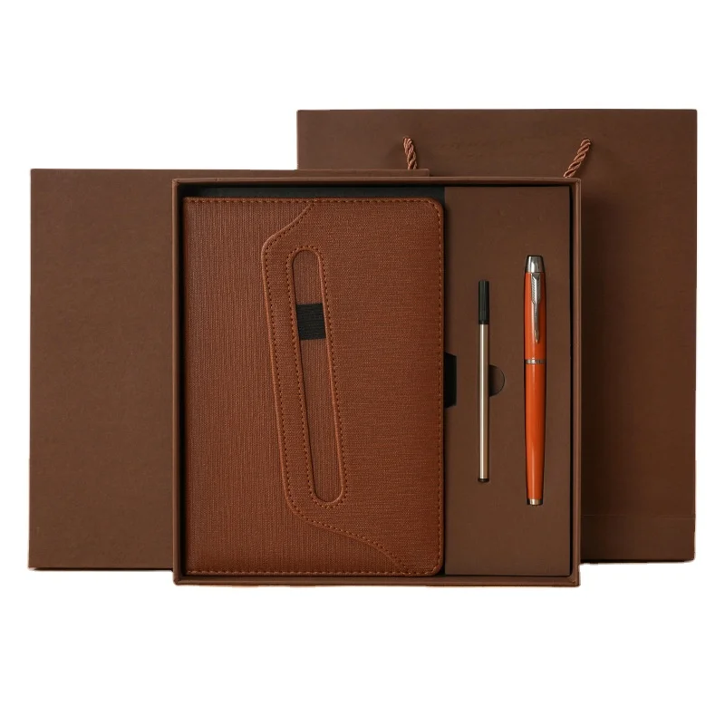 A5 Hardcover gift box Notebook Business meeting minutes Office stationery with pen insert diary