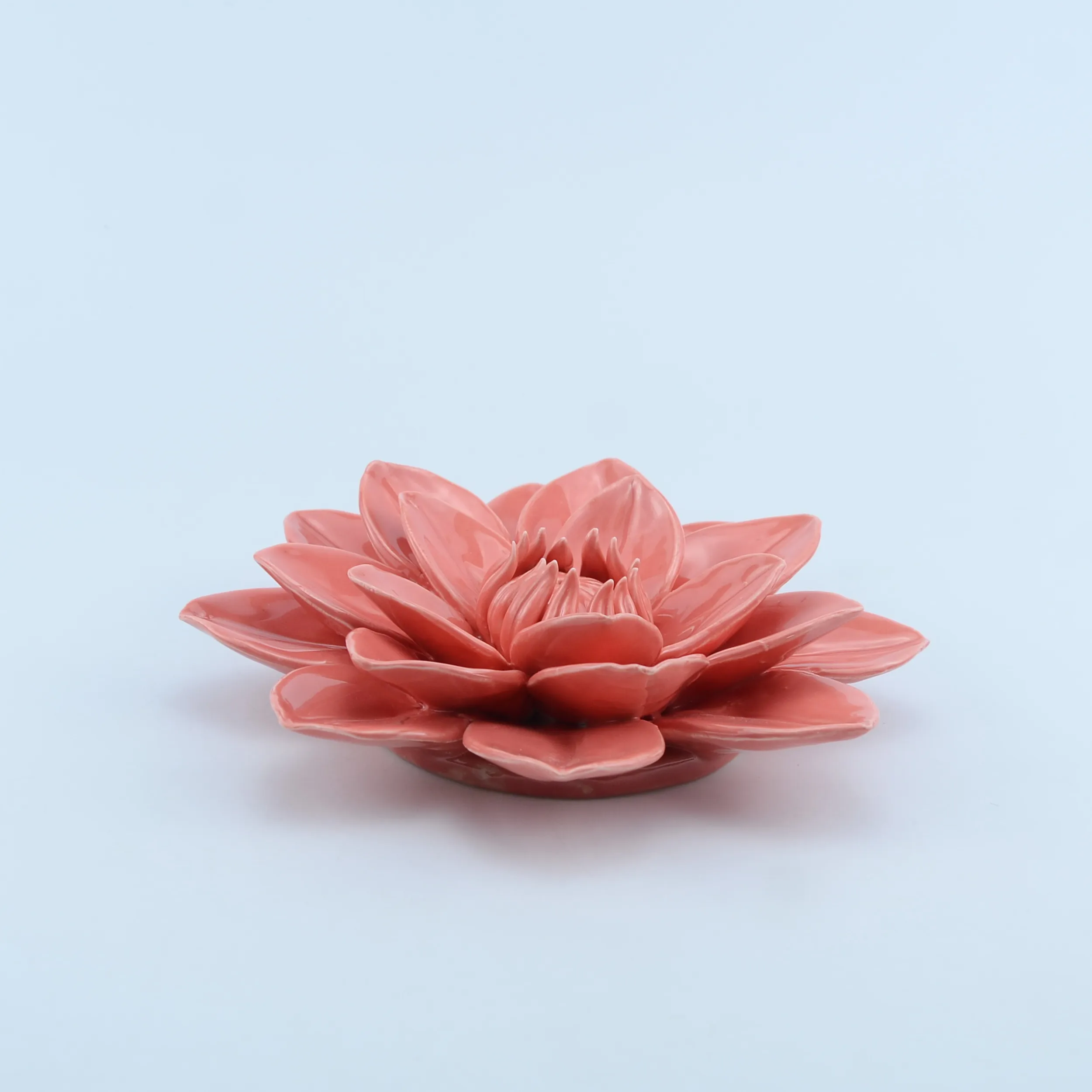 Home decor handmade  porcelain lotus ceramic burning ash catcher tray in glossy finish ceramic lotus incense burner for sticks