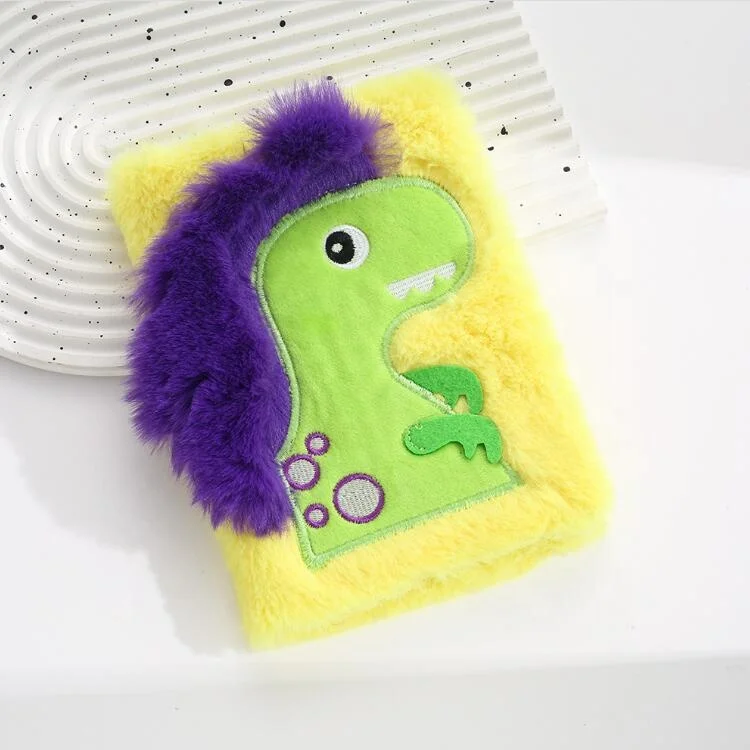 Cute Animal Dinosaur Plush Shape Daily Planner Appointment Girl Plush Calendar Book Journals for Kids