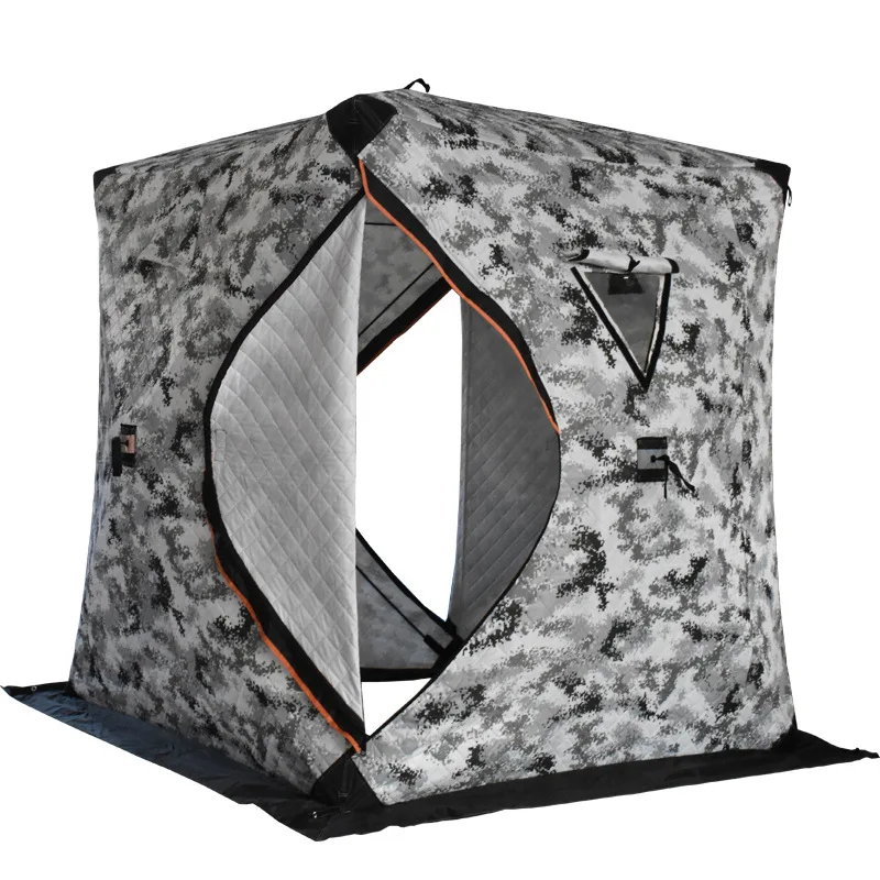Portable 3 Person Ice Fishing Tent Insulated Ice Fishing Shelter Thermal  Shanty with Insulated Layer for Ice Fishing