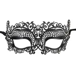 044B New Fashion Women Carnival Masquerade Shape Lace Coated Metal Face Party Fun Real Human Mask