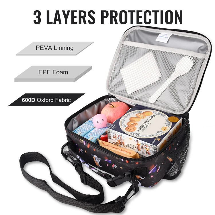 Mini lunchbag kids childrenas cooler bag cartoon sublimation children lunch shoulder bag for school